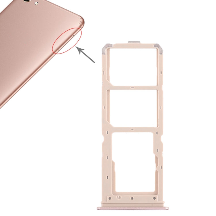 For Vivo Y71 2 x SIM Card Tray + Micro SD Card Tray (Rose Gold) - Card Socket by PMc TechLife | Online Shopping South Africa | PMc TechLife | Buy Now Pay Later Mobicred
