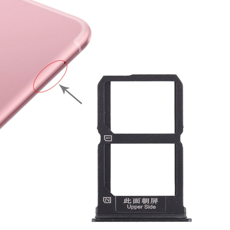 For Vivo X9s 2 x SIM Card Tray (Black) - Card Socket by PMc TechLife | Online Shopping South Africa | PMc TechLife | Buy Now Pay Later Mobicred