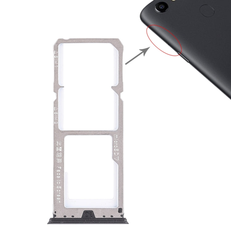 For OPPO A73 / F5 2 x SIM Card Tray + Micro SD Card Tray (Black) - Card Tray by PMC TechLife | Online Shopping South Africa | PMC TechLife | Buy Now Pay Later Mobicred
