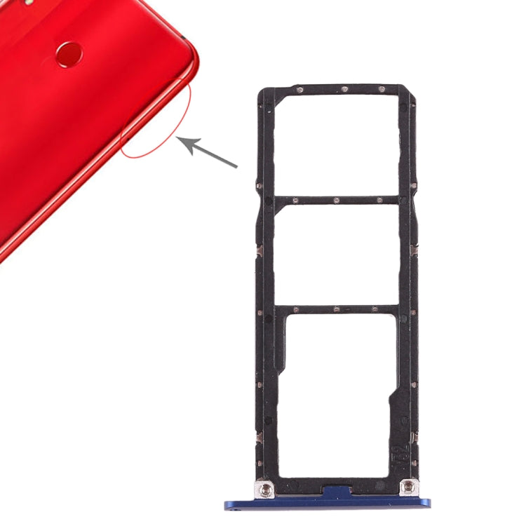 2 x SIM Card Tray / Micro SD Card Tray for Huawei Honor 8X Max (Blue) - Card Socket by PMc TechLife | Online Shopping South Africa | PMc TechLife | Buy Now Pay Later Mobicred