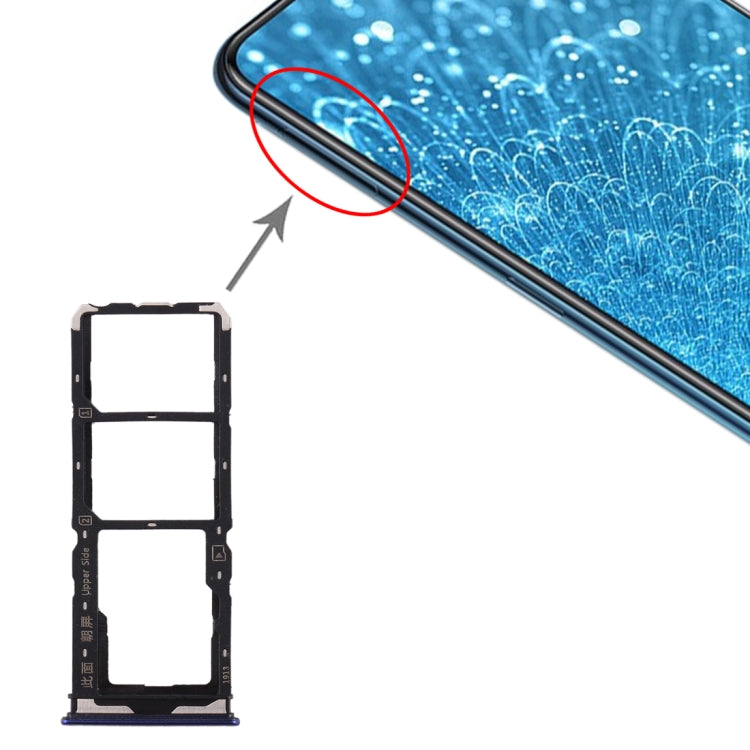 For Vivo  Y7s SIM Card Tray + SIM Card Tray + Micro SD Card Tray (Purple) - Card Socket by PMc TechLife | Online Shopping South Africa | PMc TechLife | Buy Now Pay Later Mobicred