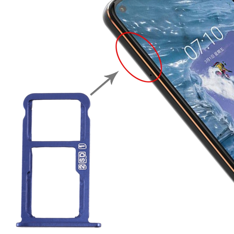 SIM Card Tray + SIM Card Tray / Micro SD Card Tray for Nokia  X7 / 8.1 / 7.1 Plus / TA-1131(Blue) - Card Tray by PMc TechLife | Online Shopping South Africa | PMc TechLife | Buy Now Pay Later Mobicred