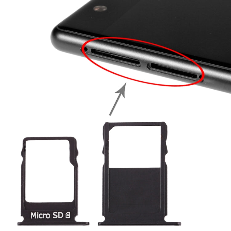 SIM Card Tray + Micro SD Card Tray for Nokia  3 TA-1020 TA-1028 TA-1032 TA-1038(Black) - Card Tray by PMc TechLife | Online Shopping South Africa | PMc TechLife | Buy Now Pay Later Mobicred