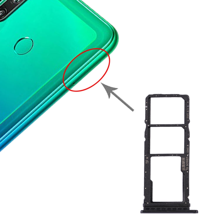 SIM Card Tray + SIM Card Tray + Micro SD Card Tray for Huawei P40 Lite E / Enjoy 10(Black) - Card Socket by PMc TechLife | Online Shopping South Africa | PMc TechLife | Buy Now Pay Later Mobicred