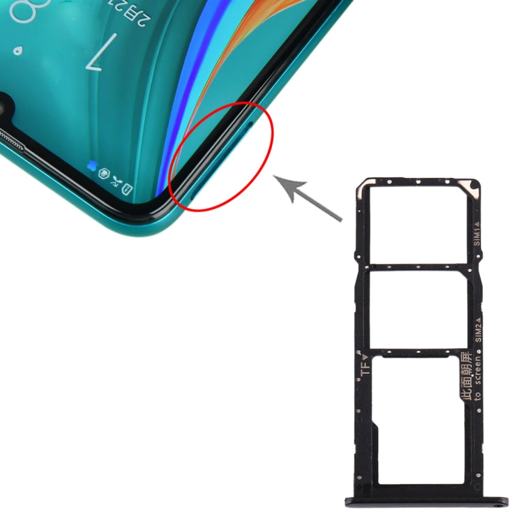 SIM Card Tray + SIM Card Tray + Micro SD Card Tray for Huawei Enjoy 10e / Honor Play 9A (Black) - Card Socket by PMc TechLife | Online Shopping South Africa | PMc TechLife | Buy Now Pay Later Mobicred
