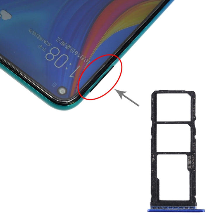 SIM Card Tray + SIM Card Tray + Micro SD Card Tray for Huawei Enjoy 10 / Honor Play 3 (Dark Blue) - Card Socket by PMc TechLife | Online Shopping South Africa | PMc TechLife | Buy Now Pay Later Mobicred