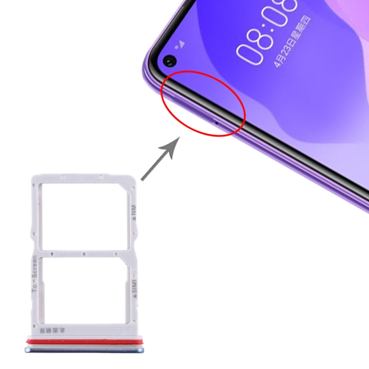 SIM Card Tray + NM Card Tray for Huawei Honor 30S / Nova 7 SE (Blue) - Card Socket by PMc TechLife | Online Shopping South Africa | PMc TechLife | Buy Now Pay Later Mobicred