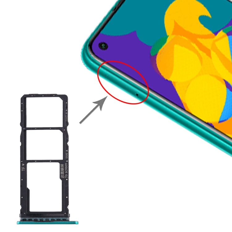 SIM Card Tray + SIM Card Tray + Micro SD Card Tray for Huawei Honor Play 4T (Green) - Card Socket by PMc TechLife | Online Shopping South Africa | PMc TechLife | Buy Now Pay Later Mobicred