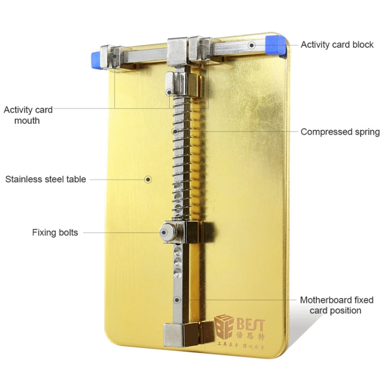 BST- 001C Stainless Steel Circuit Board soldering desoldering PCB Repair Holder Fixtures Cell Phone Repair Tool(Gold) - Repair Fixture by BEST | Online Shopping South Africa | PMC Jewellery | Buy Now Pay Later Mobicred