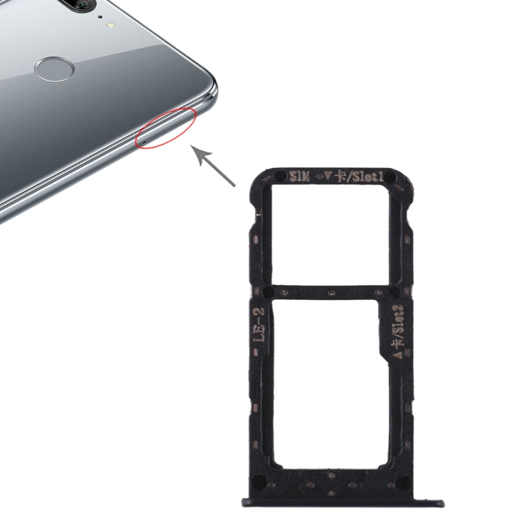 SIM Card Tray + SIM Card Tray / Micro SD Card for Huawei Honor 9 Lite(Black) - Card Socket by PMc TechLife | Online Shopping South Africa | PMc TechLife | Buy Now Pay Later Mobicred