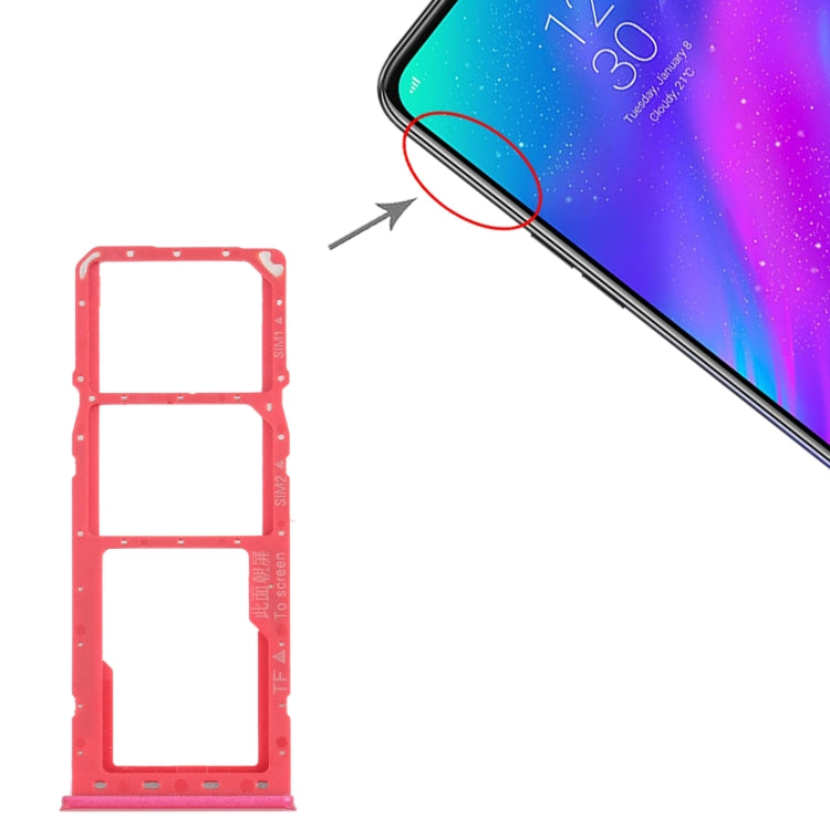 For OPPO Realme 3 SIM Card Tray + SIM Card Tray + Micro SD Card Tray (Red) - free shipping - PMC TechLife - Order now!