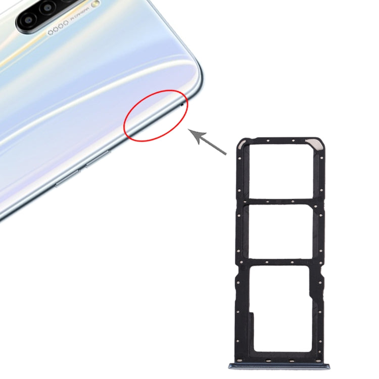 For Realme X2 SIM Card Tray + SIM Card Tray + Micro SD Card Tray (Silver) - Card Tray by PMc TechLife | Online Shopping South Africa | PMc TechLife | Buy Now Pay Later Mobicred