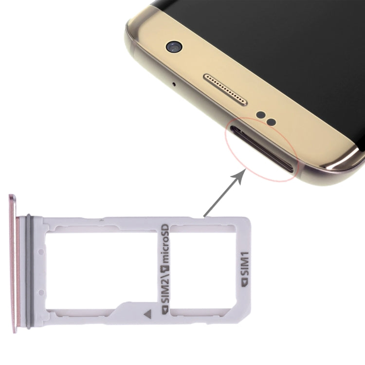 For Galaxy S7 Edge 2 SIM Card Tray / Micro SD Card Tray (Pink) - free shipping - PMc TechLife - Order now!