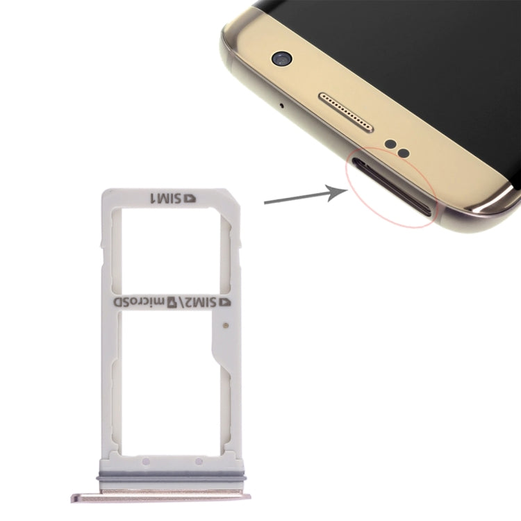 For Galaxy S7 Edge 2 SIM Card Tray / Micro SD Card Tray (Gold) - free shipping - PMc TechLife - Order now!