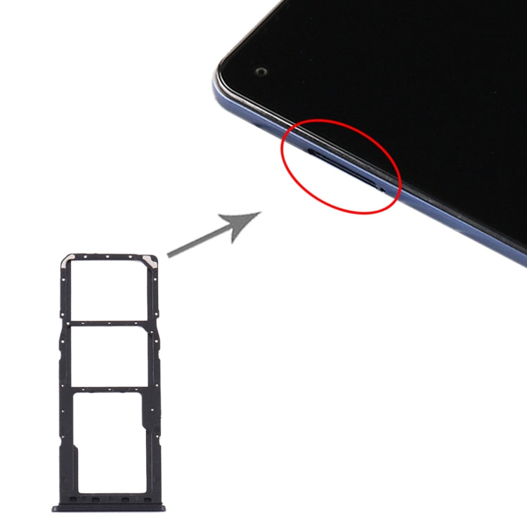 For Samsung Galaxy A21s SIM Card Tray + SIM Card Tray + Micro SD Card Tray (Black) - free shipping - PMc TechLife - Order now!