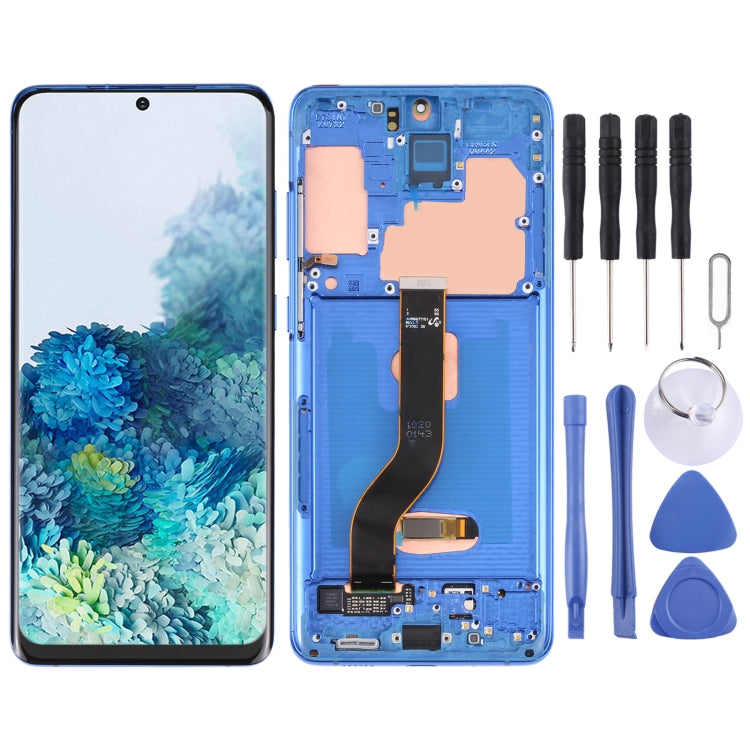 Original Super AMOLED LCD Screen for Samsung Galaxy S20+ 5G SM-G986B/G985 Digitizer Full Assembly with Frame (Dark Blue) - free shipping - PMc TechLife - Order now!