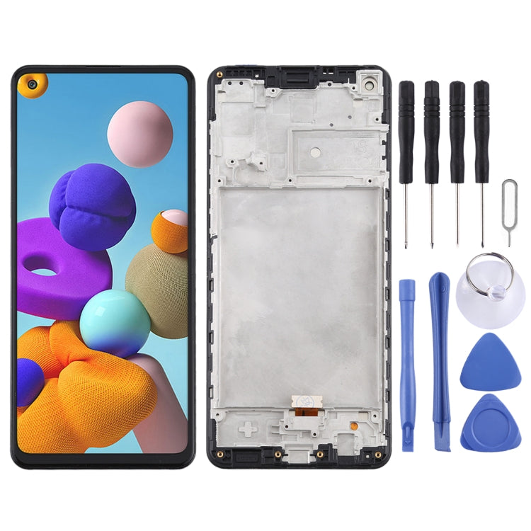 OEM LCD Screen for Samsung Galaxy A21s / SM-A217 Digitizer Full Assembly with Frame (Black) - free shipping - PMc TechLife - Order now!