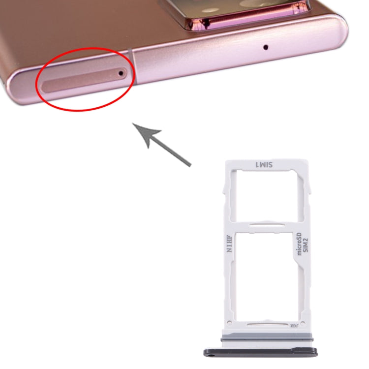 For Samsung Galaxy Note20 Ultra SIM Card Tray + SIM Card Tray / Micro SD Card Tray (Black) - free shipping - PMc TechLife - Order now!