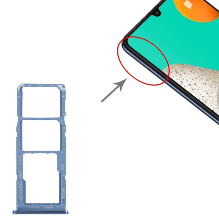 For Samsung Galaxy M32 SM-M325 SIM Card Tray + SIM Card Tray + Micro SD Card Tray (Blue) - free shipping - PMc TechLife - Order now!