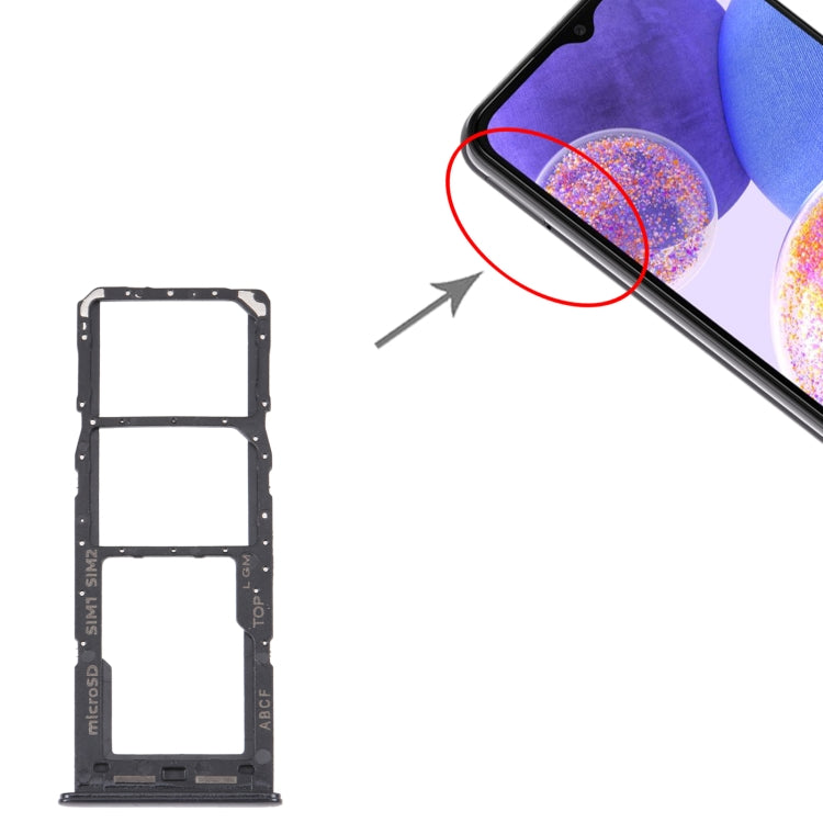 For Samsung Galaxy A23 5G SM-A236B Original SIM Card Tray + SIM Card Tray + Micro SD card tray (Black) - free shipping - PMc TechLife - Order now!