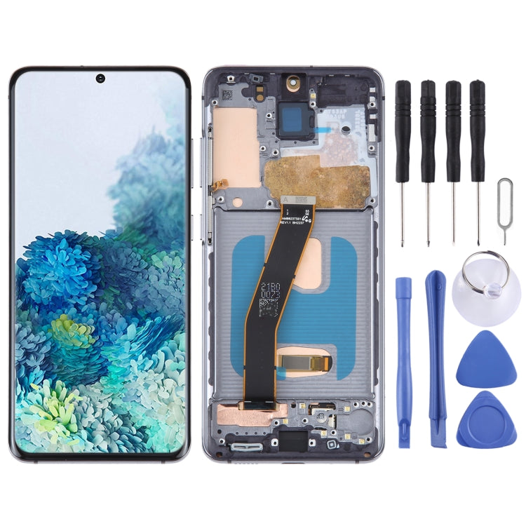 OLED Material LCD Screen for Samsung Galaxy S20 SM-G980 Digitizer Full Assembly With Frame(Black) - free shipping - PMc TechLife - Order now!