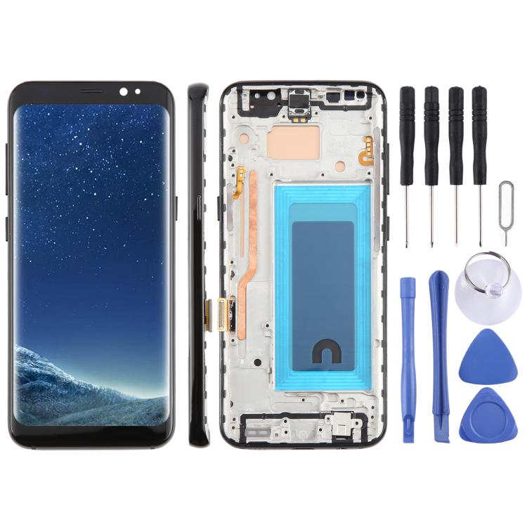 For Samsung Galaxy S8 SM-G950F 5.7 inch TFT LCD Screen Digitizer Full Assembly with Frame (Black) - free shipping - PMC TechLife - Order now!