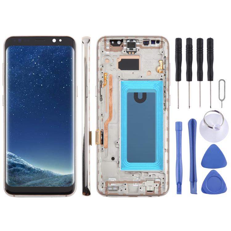 For Samsung Galaxy S8 SM-G950F 5.7 inch TFT LCD Screen Digitizer Full Assembly with Frame (Gold) - free shipping - PMC TechLife - Order now!