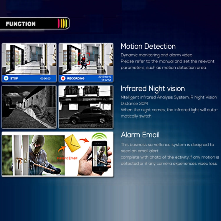A4B5-Mini 4 Channel 720P 1.0 Mega Pixel 4 x Bullet AHD Cameras AHD DVR Kit, Support Night Vision / Motion Detection, IR Distance: 20m - Video Recorder Kit by PMc TechLife | Online Shopping South Africa | PMc TechLife | Buy Now Pay Later Mobicred