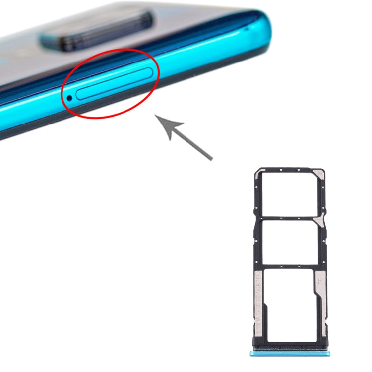 SIM Card Tray + SIM Card Tray + Micro SD Card Tray for Xiaomi Redmi Note 9S / Redmi Note 9 Pro Max / Redmi Note 9 Pro India / Note 10 Lite(Green) - Card Tray by PMc TechLife | Online Shopping South Africa | PMc TechLife | Buy Now Pay Later Mobicred