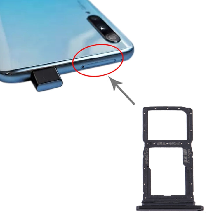 SIM Card Tray + SIM Card Tray / Micro SD Card Tray for Huawei Y9s 2020 (Black) - Card Socket by PMc TechLife | Online Shopping South Africa | PMc TechLife | Buy Now Pay Later Mobicred