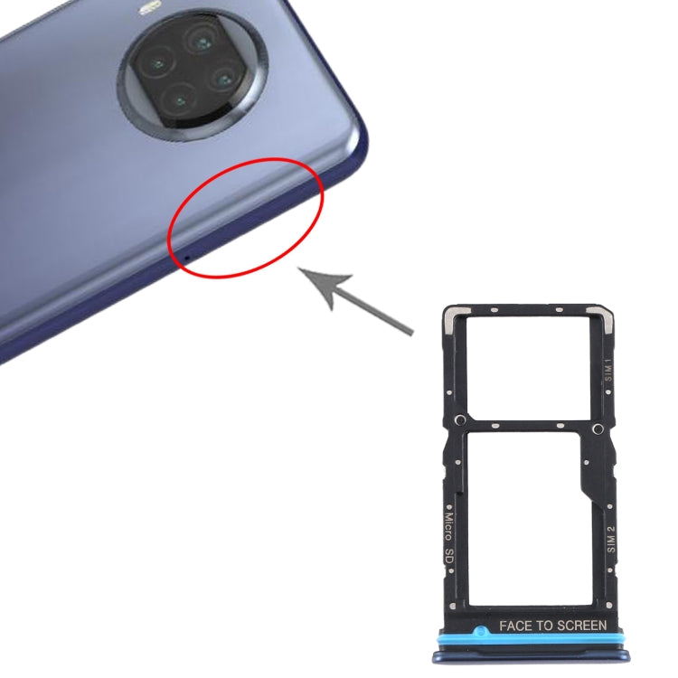 SIM Card Tray + SIM Card Tray / Micro SD Card Tray for Xiaomi Mi 10T Lite 5G (Grey) - free shipping - PMC TechLife - Order now!
