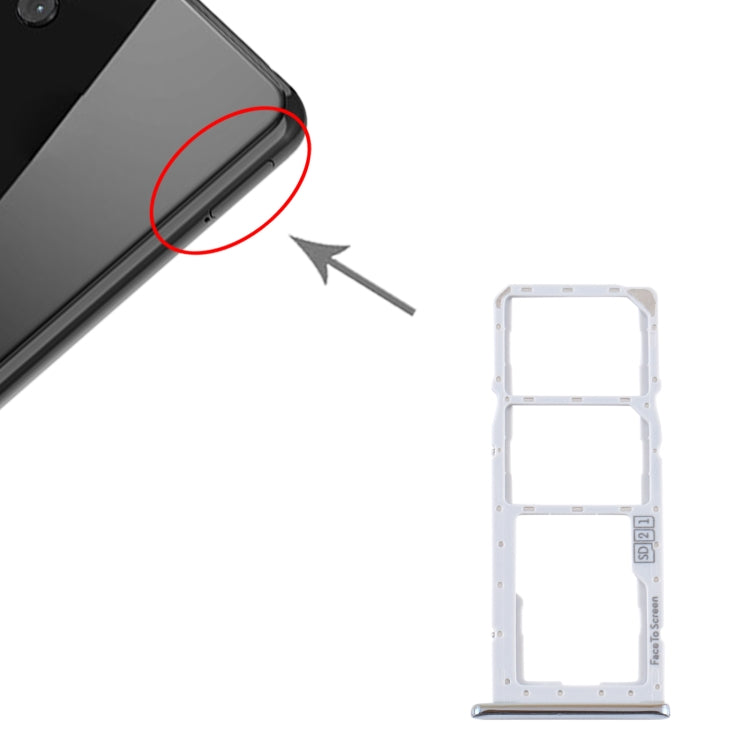 SIM Card Tray + SIM Card Tray + Micro SD Card Tray for Motorola One (P30 Play) XT1941(Silver) - Card Socket by PMc TechLife | Online Shopping South Africa | PMc TechLife | Buy Now Pay Later Mobicred