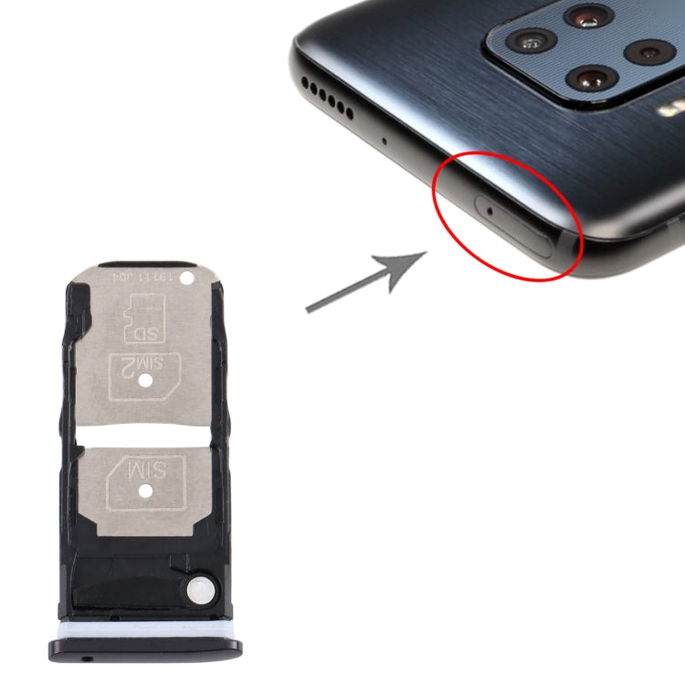 SIM Card Tray + SIM Card Tray / Micro SD Card Tray for Motorola One Zoom (Black) - Card Socket by PMc TechLife | Online Shopping South Africa | PMc TechLife | Buy Now Pay Later Mobicred