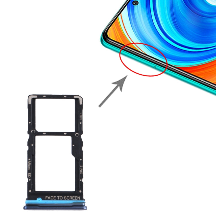 SIM Card Tray + SIM Card Tray / Micro SD Card Tray for Xiaomi Redmi Note 9 Pro 5G M2007J17C (Grey) - Card Tray by PMc TechLife | Online Shopping South Africa | PMc TechLife | Buy Now Pay Later Mobicred