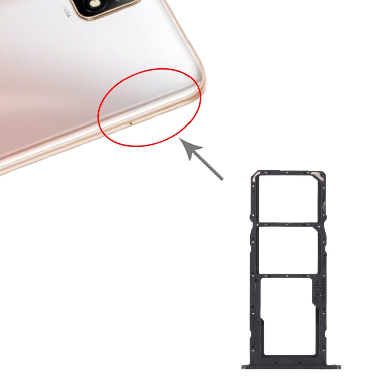 SIM Card Tray + SIM Card Tray + Micro SD Card Tray for Huawei Enjoy 20 SE 4G(Black) - Card Socket by PMc TechLife | Online Shopping South Africa | PMc TechLife | Buy Now Pay Later Mobicred