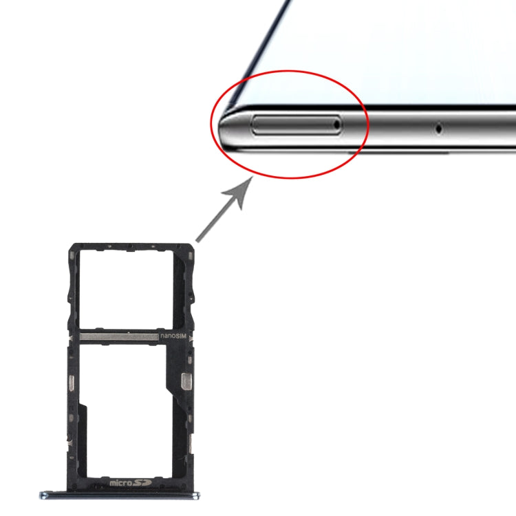 SIM Card Tray + Micro SD Card Tray for LG K92 5G LMK920 LM-K920 (Black) - For LG by PMC TechLife | Online Shopping South Africa | PMC TechLife | Buy Now Pay Later Mobicred