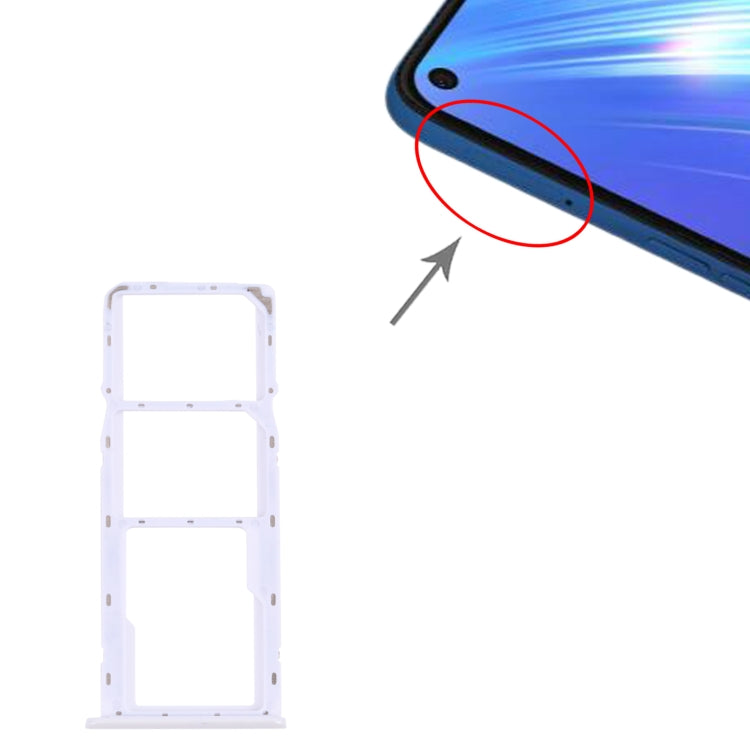 For OPPO Realme 6  SIM Card Tray + SIM Card Tray + Micro SD Card Tray (White) - Card Socket by PMc TechLife | Online Shopping South Africa | PMc TechLife | Buy Now Pay Later Mobicred