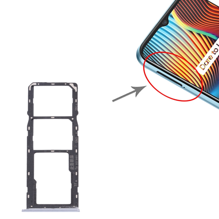 For OPPO Realme Narzo 20  SIM Card Tray + SIM Card Tray + Micro SD Card Tray (Silver) - Card Socket by PMc TechLife | Online Shopping South Africa | PMc TechLife | Buy Now Pay Later Mobicred