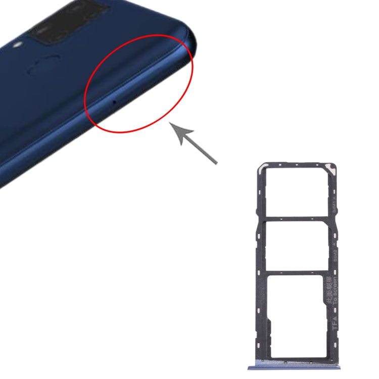 For OPPO Realme C15 RMX2180  SIM Card Tray + SIM Card Tray + Micro SD Card Tray (Blue) - Card Socket by PMc TechLife | Online Shopping South Africa | PMc TechLife | Buy Now Pay Later Mobicred