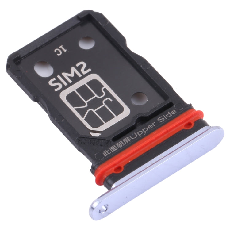For Vivo S9 V2072A SIM Card Tray + SIM Card Tray (Silver) - Card Socket by PMc TechLife | Online Shopping South Africa | PMc TechLife | Buy Now Pay Later Mobicred