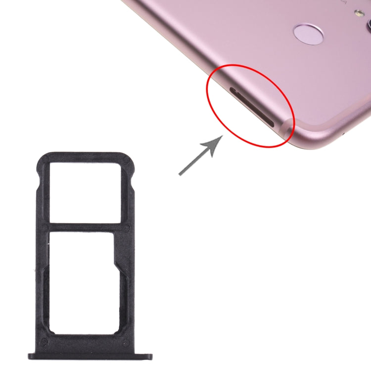 SIM Card Tray + SIM Card Tray / Micro SD Card Tray for Honor Play(Black) - Card Socket by PMc TechLife | Online Shopping South Africa | PMc TechLife | Buy Now Pay Later Mobicred