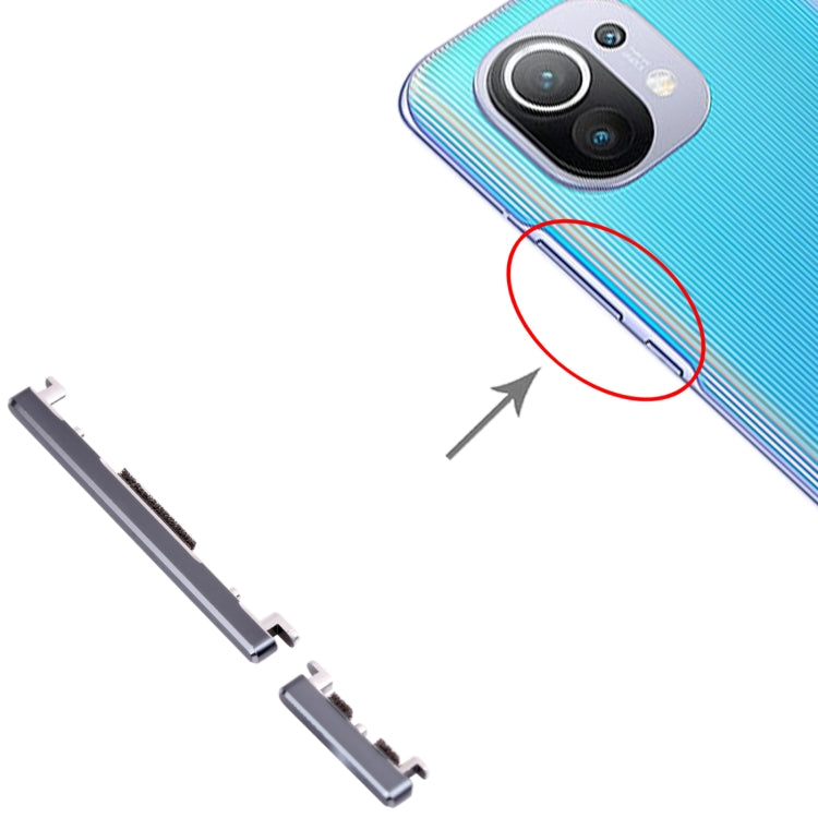 Power Button and Volume Control Button for Xiaomi Mi 11 M2011K2C M2011K2G(Black) - Home key & Side Key by PMc TechLife | Online Shopping South Africa | PMc TechLife | Buy Now Pay Later Mobicred