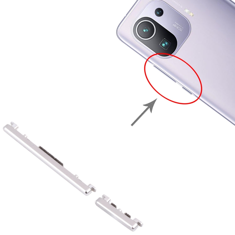 Power Button and Volume Control Button for Xiaomi Mi 11 Pro M2102k1AC (Silver) - Home key & Side Key by PMc TechLife | Online Shopping South Africa | PMc TechLife | Buy Now Pay Later Mobicred