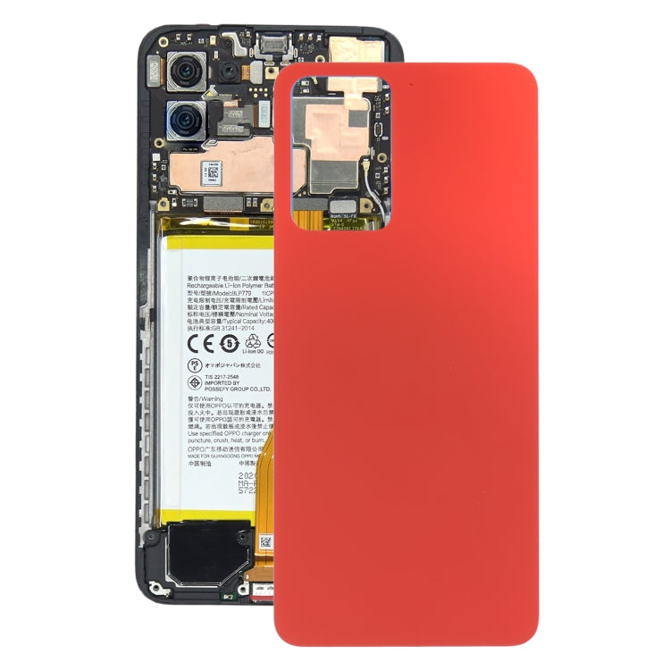 For OPPO Reno7 5G China Glass Battery Back Cover (Red) - Back Cover by PMC Jewellery | Online Shopping South Africa | PMC Jewellery | Buy Now Pay Later Mobicred