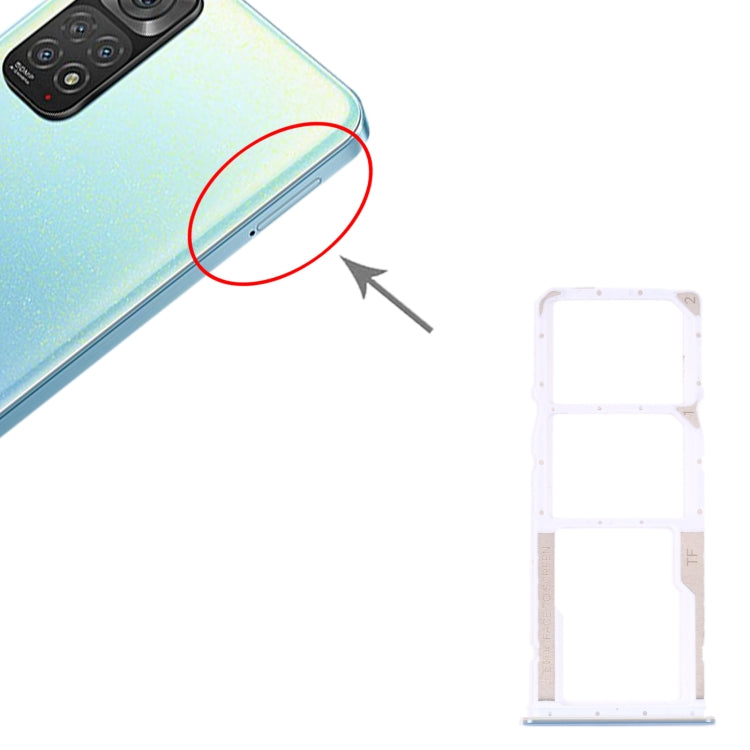 SIM Card Tray + SIM Card Tray + Micro SD card tray for Xiaomi Redmi Note 11 4G / Redmi Note 11S 4G(Baby Blue) - Card Tray by PMc TechLife | Online Shopping South Africa | PMc TechLife | Buy Now Pay Later Mobicred
