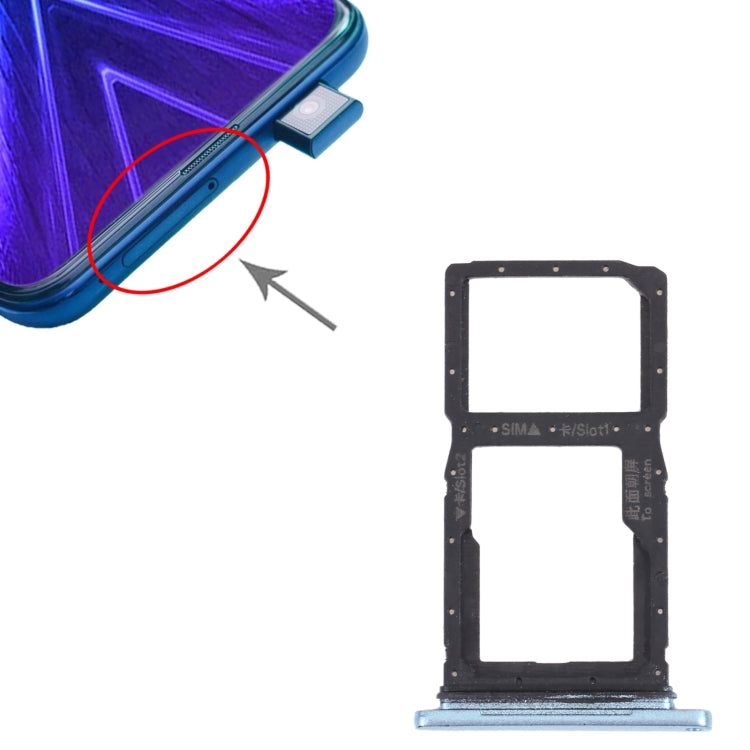 SIM Card Tray + SIM Card Tray / Micro SD Card Tray for Honor 9X (Green) - Card Socket by PMc TechLife | Online Shopping South Africa | PMc TechLife | Buy Now Pay Later Mobicred