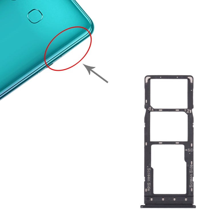 For Infinix S5 Lite X652B X652C SIM Card Tray + SIM Card Tray + Micro SD Card Tray (Black) - Card Tray by PMc TechLife | Online Shopping South Africa | PMc TechLife | Buy Now Pay Later Mobicred