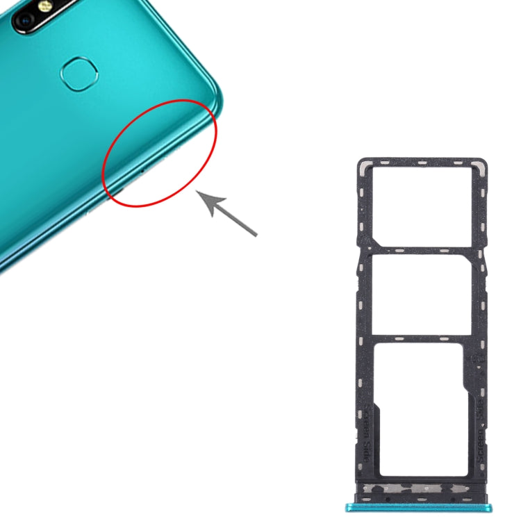 For Infinix S5 Lite X652B X652C SIM Card Tray + SIM Card Tray + Micro SD Card Tray (Green) - Card Tray by PMc TechLife | Online Shopping South Africa | PMc TechLife | Buy Now Pay Later Mobicred