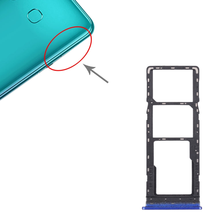 For Infinix Hot 10 Lite X657B SIM Card Tray + SIM Card Tray + Micro SD Card Tray (Blue) - Card Tray by PMc TechLife | Online Shopping South Africa | PMc TechLife | Buy Now Pay Later Mobicred