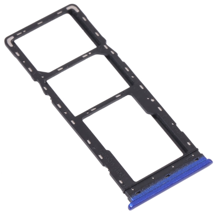 For Tecno Spark 4 Lite KC8S SIM Card Tray + SIM Card Tray + Micro SD Card Tray (Blue) - Card Tray by PMc TechLife | Online Shopping South Africa | PMc TechLife | Buy Now Pay Later Mobicred